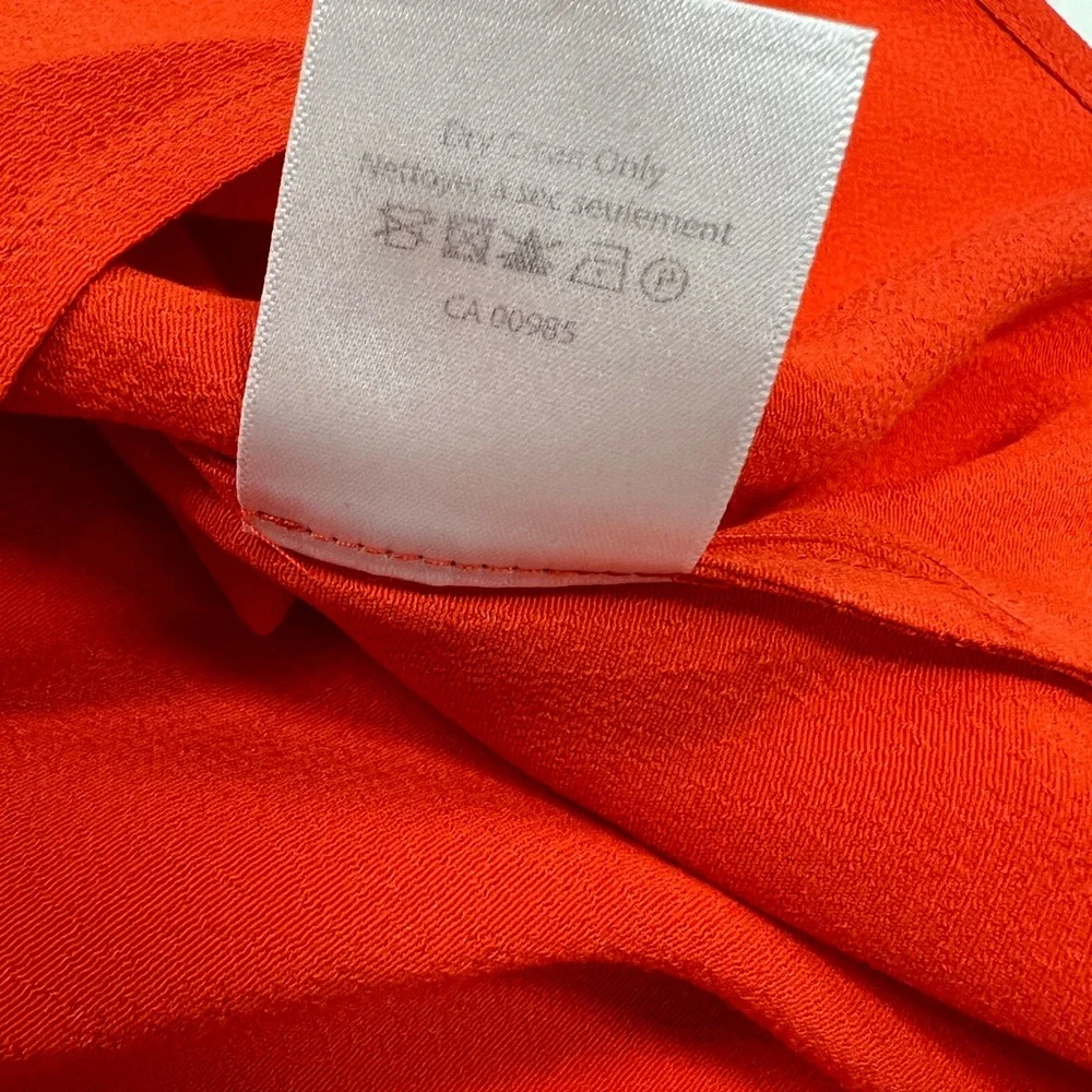 Veronica Beard Coast Ruffle Off-the-Shoulder Top in Orange Size 4 - Picture 10 of 11